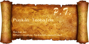 Puskás Teobalda névjegykártya
